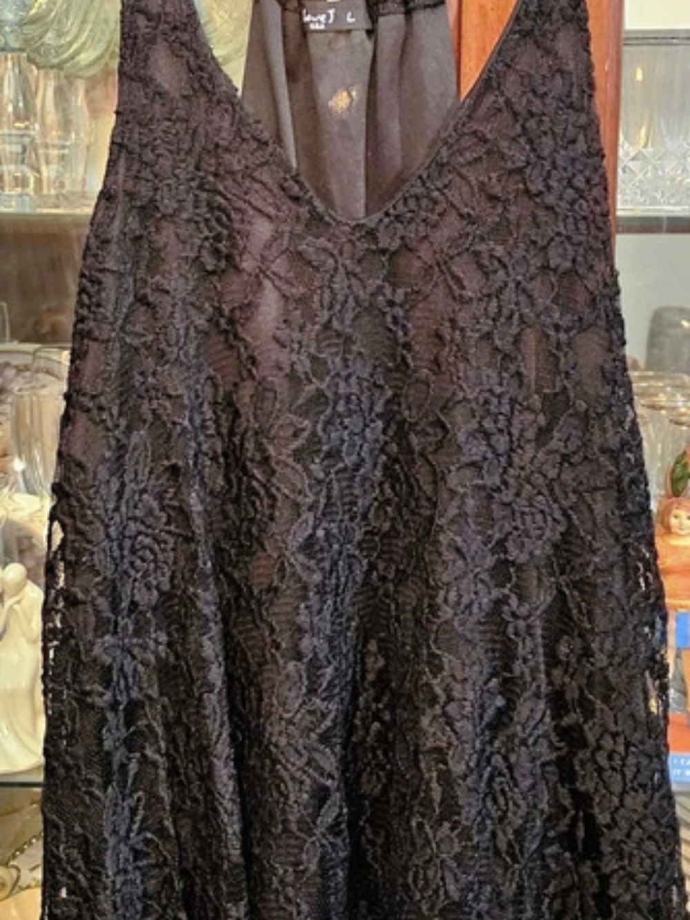 Love J Black Lace Top Size Large Like New